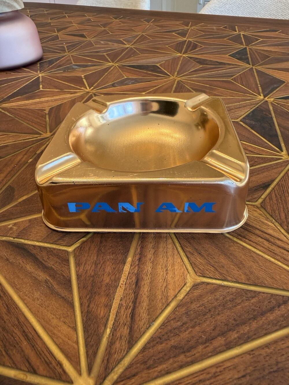 Pan Am Aluminum Copper Ash Tray MCM Made In Italy